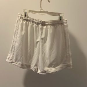 Adidas white soccer shorts